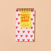Hearts Letterpress Spiral Pocket Size Notebook