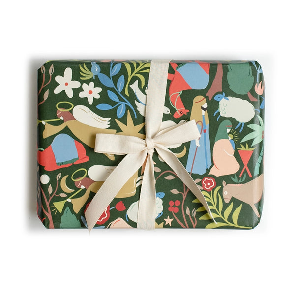 Folk Nativity Gift Wrap Sheet