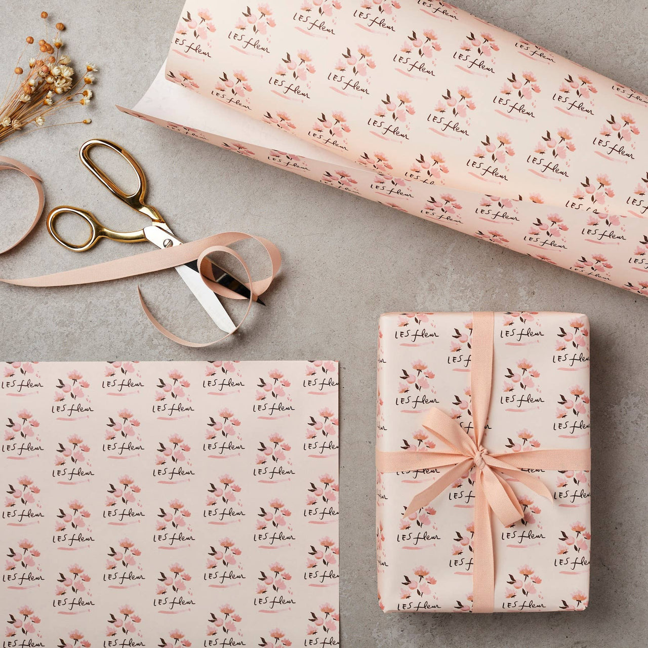 Les Fleur Floral Wrapping Paper