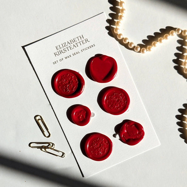 Red Self Adhesive Wax Seal Set
