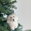 White Maltese Felt Ornament