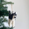 Black Felt Husky Ornament