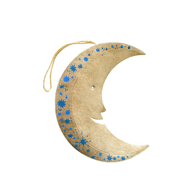 Shimmering Man on the Moon Board Ornament