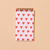 Hearts Letterpress Spiral Pocket Size Notebook