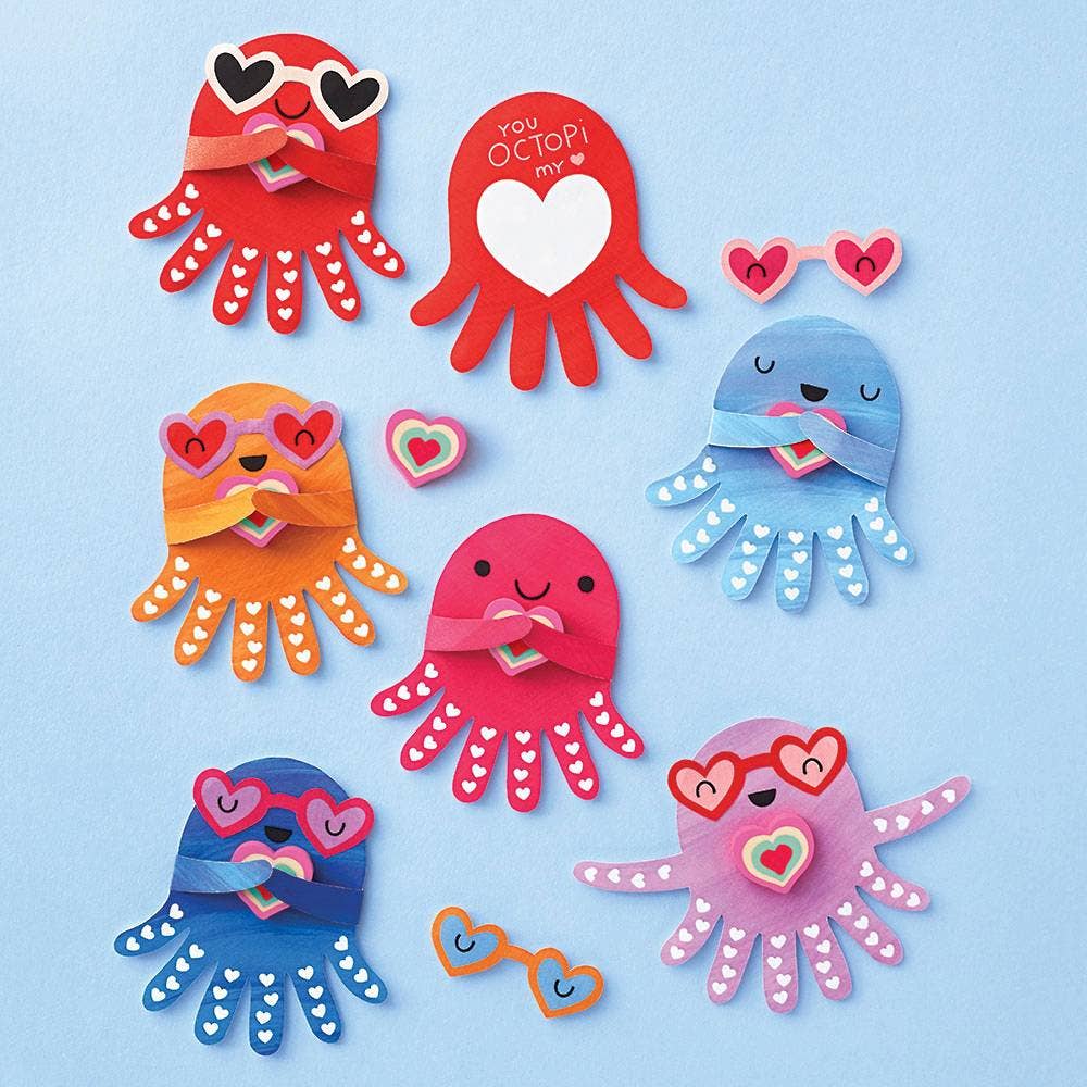 Octopi Eraser Valentine's Card Kit