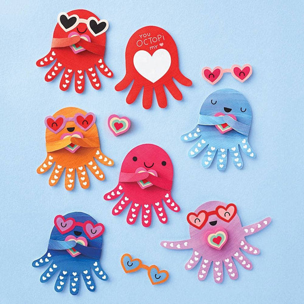 Octopi Eraser Valentine's Card Kit