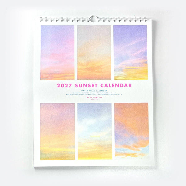 2027 Sunsets Risograph Wall Calendar