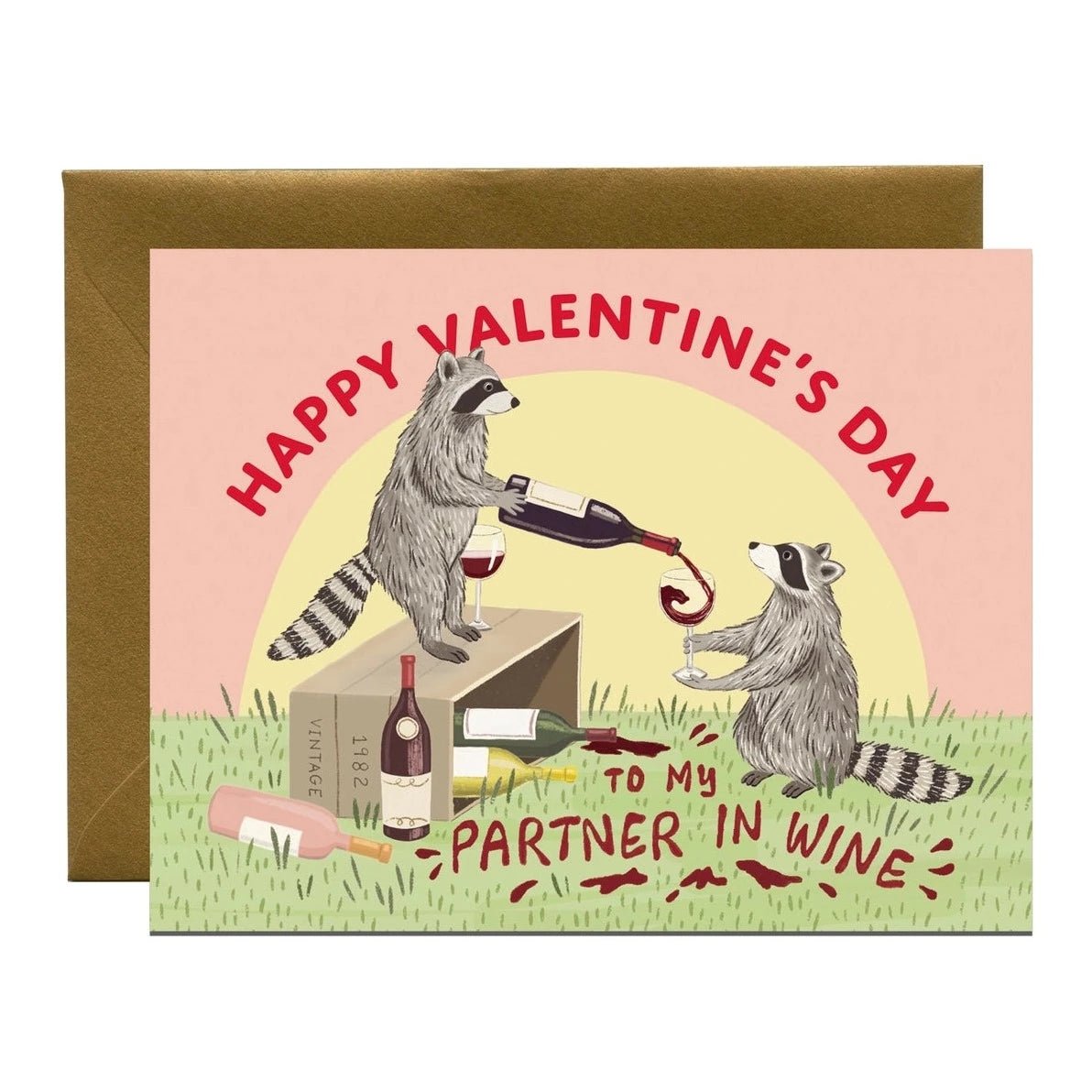 Raccoon Partner in Wine Valentine