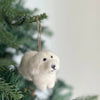 White Maltese Felt Ornament