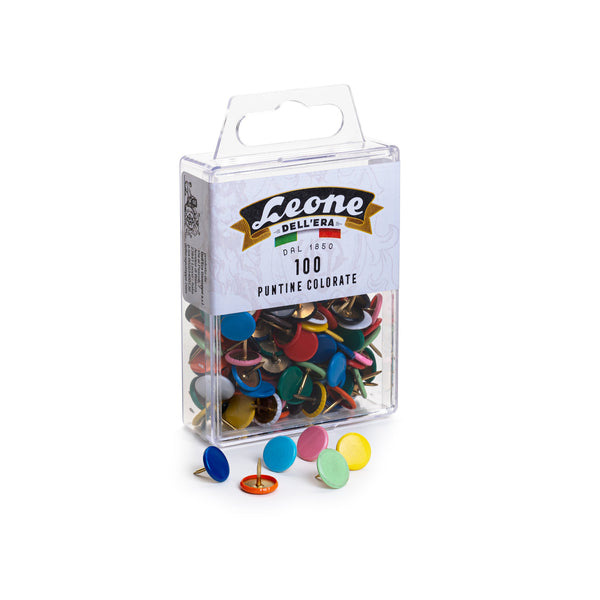 Leone Pushpins Assorted Colors 100 Count