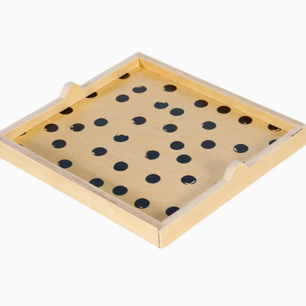 Natural Polka Dot Square Tray