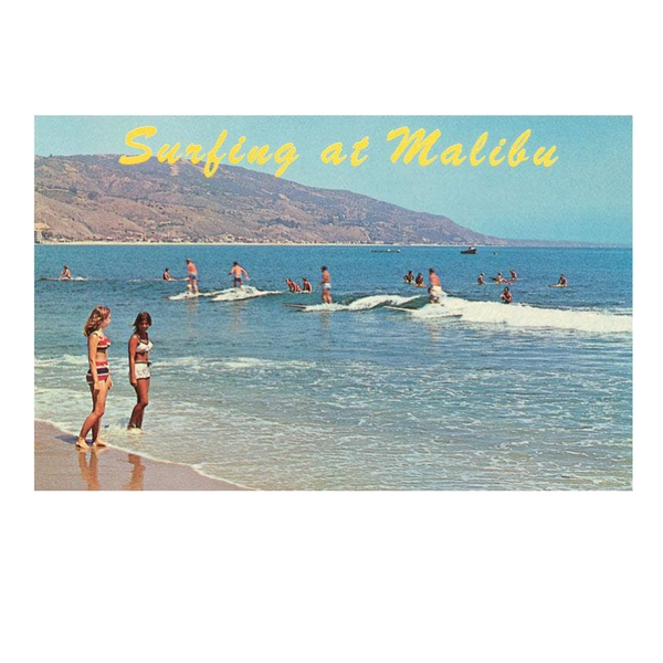LA-596 Surfing at Malibu, California Postcard
