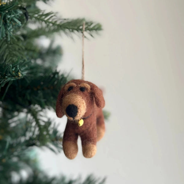 Brown Dachshund Felt Ornament