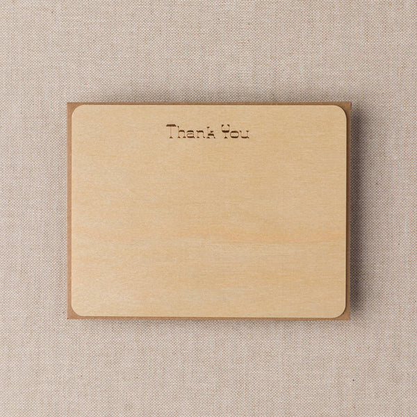 Thank You Birch Wood Flat Notecards