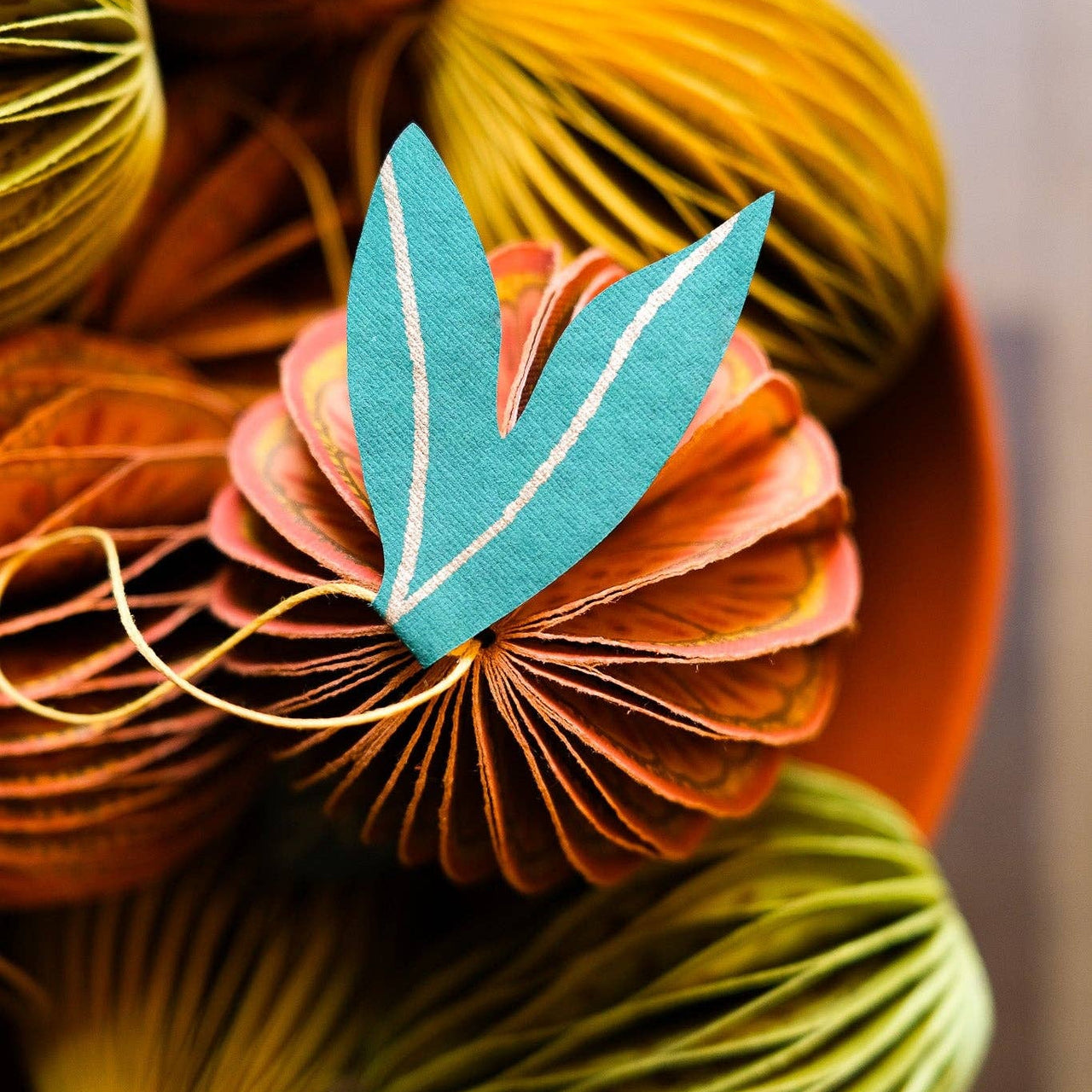 Orange Honeycomb Ornament