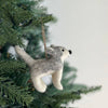 Gray Husky Felt Ornament