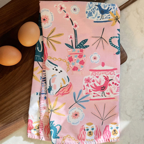 Pink Staffordshire Tea Towel