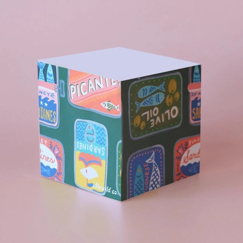 Tinned Fish Sticky Note Cube