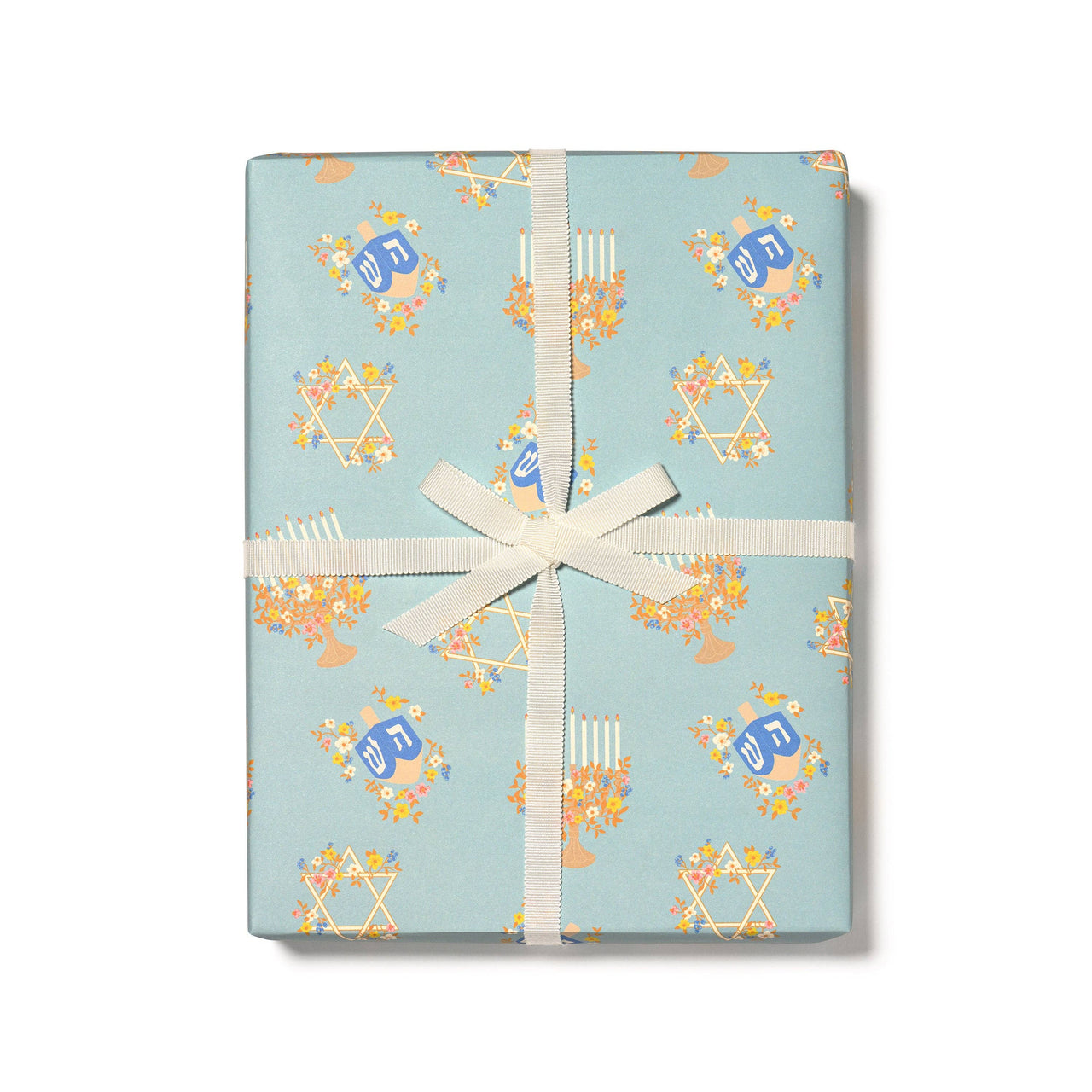 Floral Menorah Hanukkah Wrap