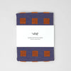 Burgundy & Blue Squares Tea Towel