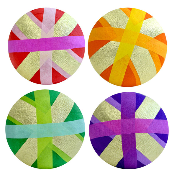 Gold Metallic Stripes Deluxe Surprise Ball