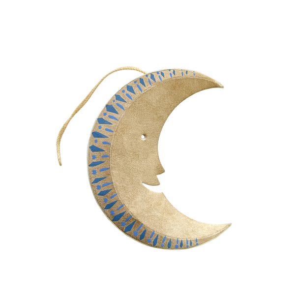 Golden Man on the Moon Board Ornament