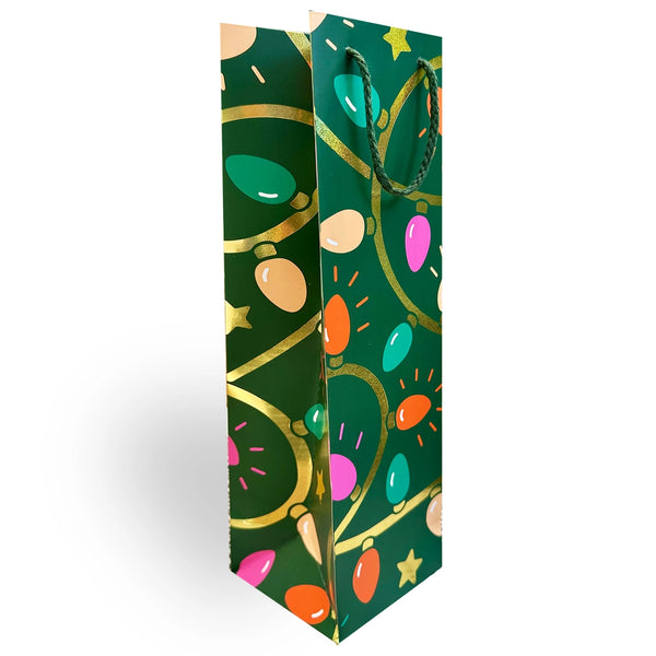 Holiday Bulbs Wine Gift Bag