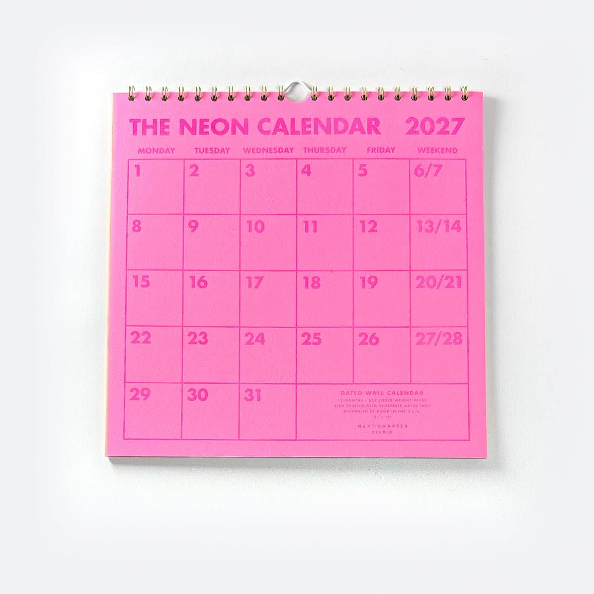 2027 Neon Risograph Wall Calendar