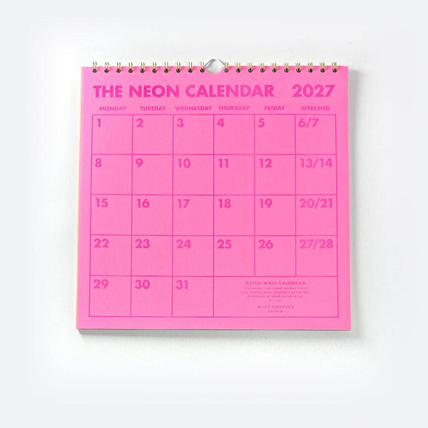 2027 Neon Risograph Wall Calendar