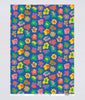 Flower Burst Blue Gift Wrap