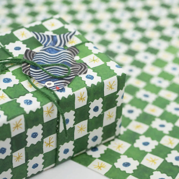 Green Chequerboard Gift Wrap