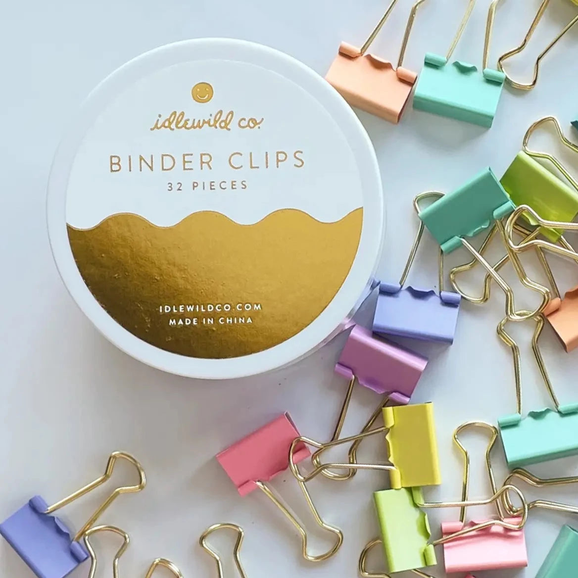 Pastel Rainbow Binder Clips