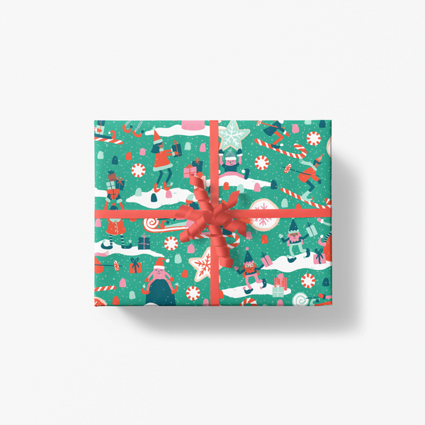 Candy Cane Lane Gift Wrap Sheet