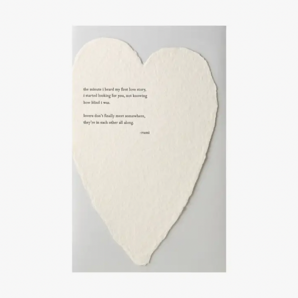 Rumi Quote Deckled Heart