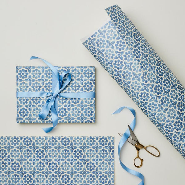 Blue Tile Gift Wrap Sheet