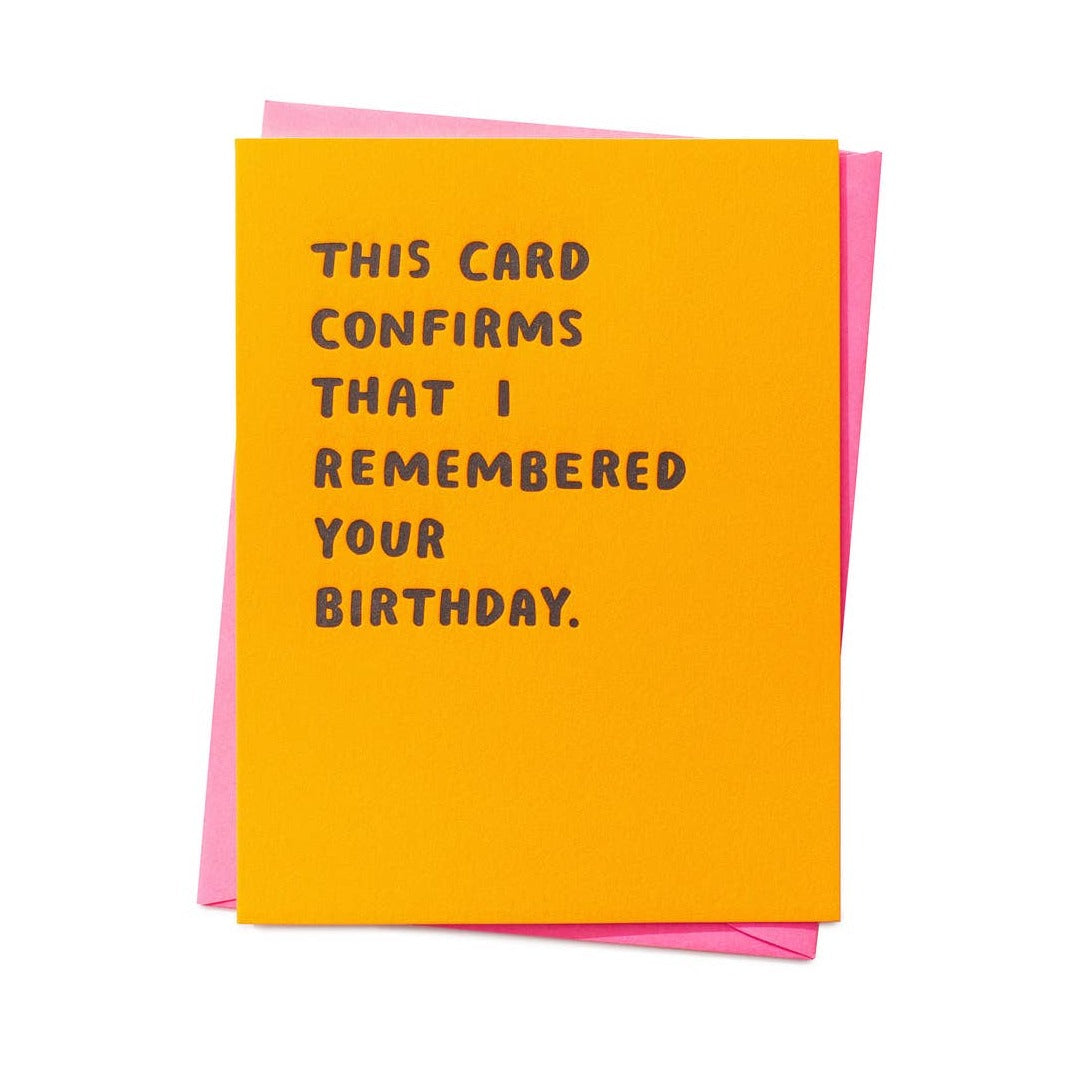 Confirmed Birthday