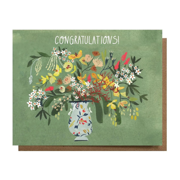 Congratulations! Green Floral