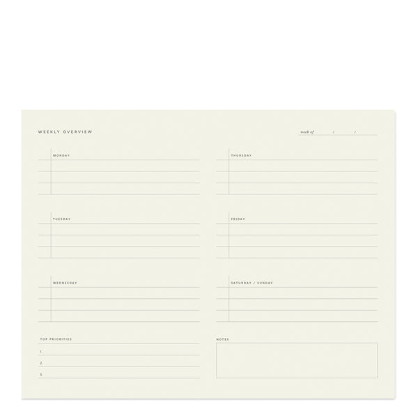 Weekly Overview Notepad